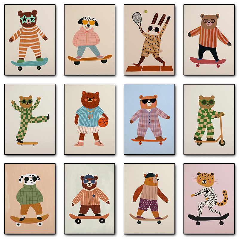 Badminton Zone - Sports Cool Skateboarding Dog Dancing Raccoon