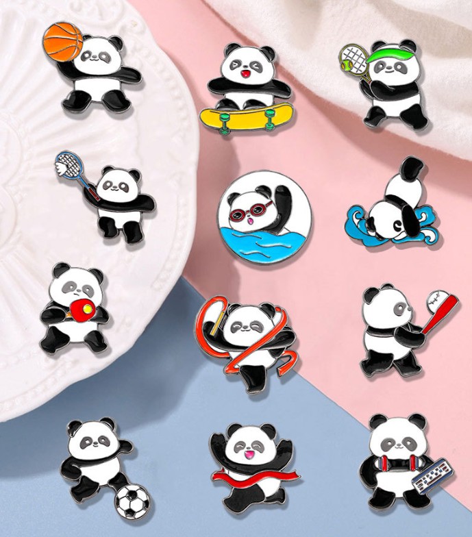 Panda brooch sports series cut - đánh giá và giá Badminton Icon