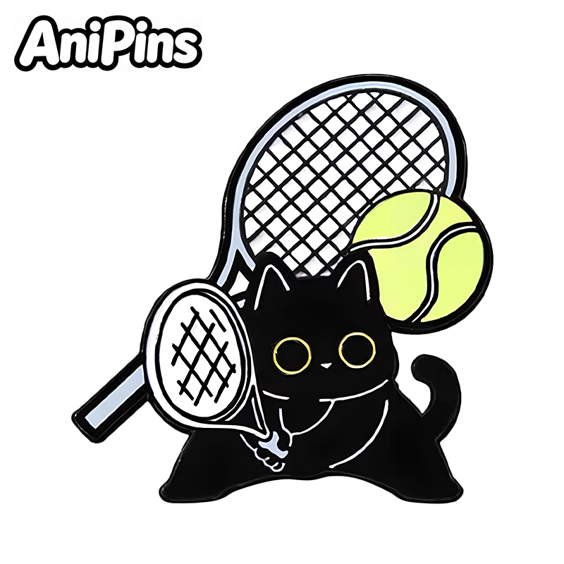 AniPins Funny Sports Cat Pins  - đánh giá và giá Badminton Icon