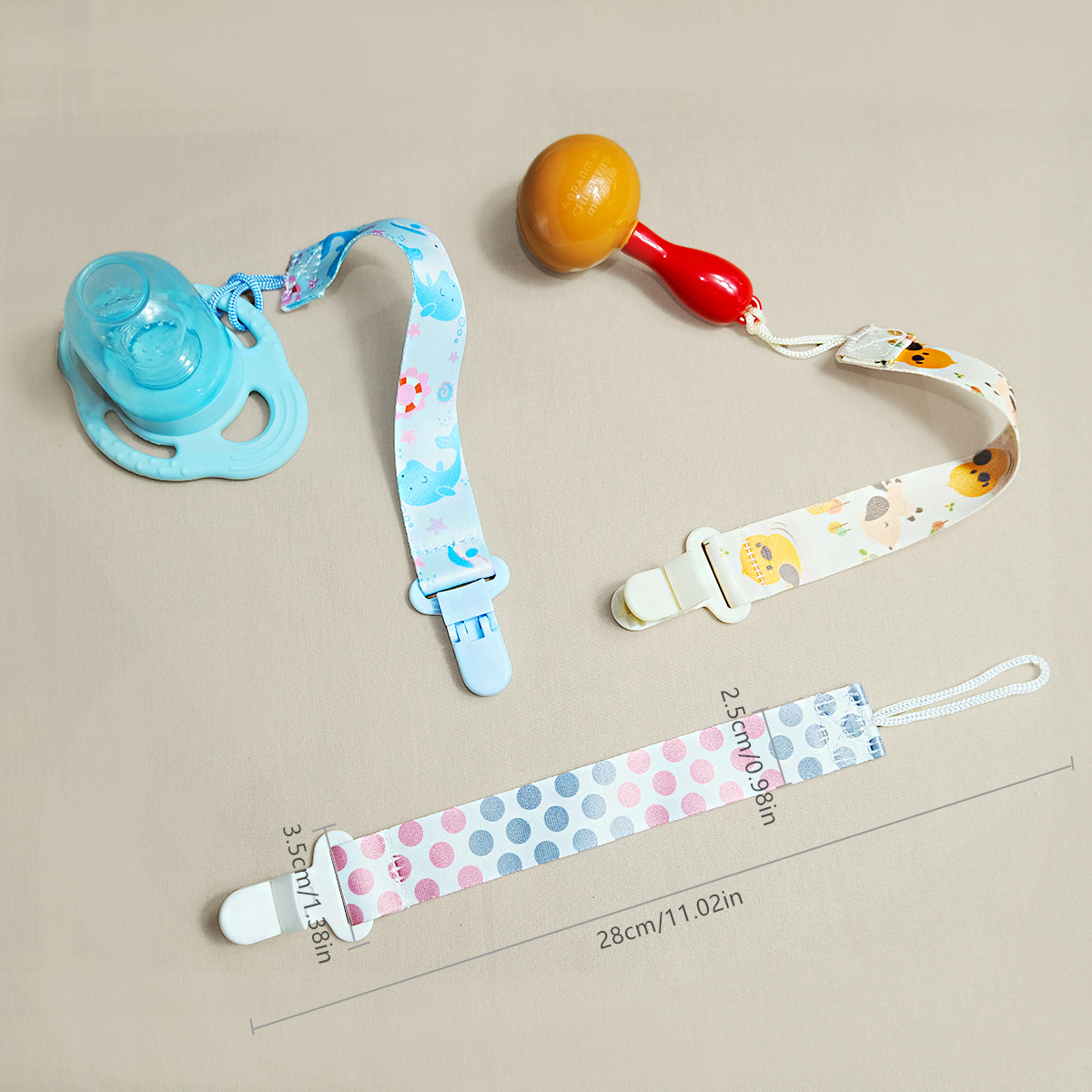 3PCS cartoon printed baby paci - đánh giá và giá String Tension Clip